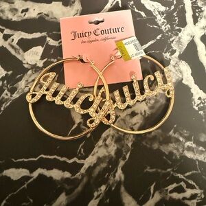 Juicy Couture Sparkling Gold Hoop Earrings